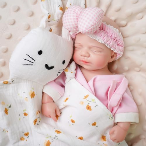 SOFTMARY Lifelike Reborn Baby Dolls - 12 inch Open Mouth Full Silicone Baby